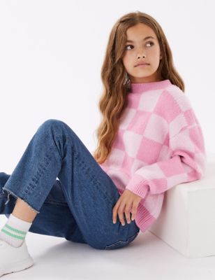 Checkerboard Knitted Jumper (6-16 Yrs)