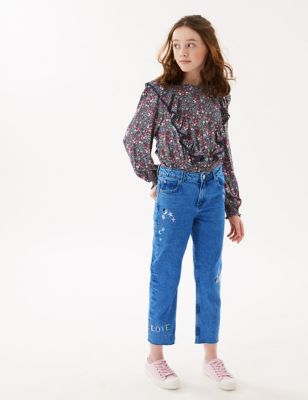 Denim Embroidered Jeans (6-16 Yrs)