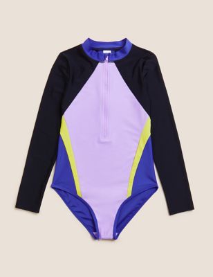 Colourblock Long Sleeve Swimsuit (6-16 Yrs)