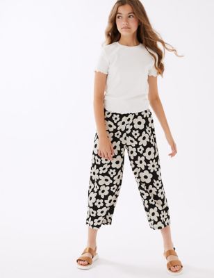 Daisy Print Cropped Trousers (6-16 Yrs)