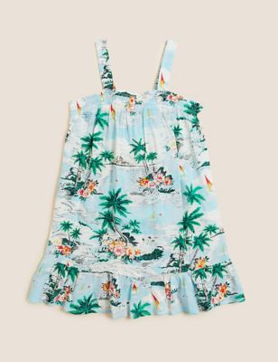 Tropical Print Dress (6-16 Yrs)