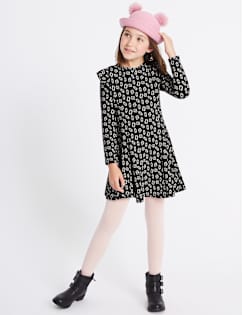 T74/9796A: Printed Dress with Stretch (3-14 Years)