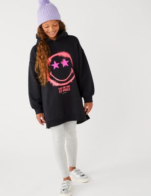 Cotton Rich Smiley Hooded Dress (6-16 Yrs)