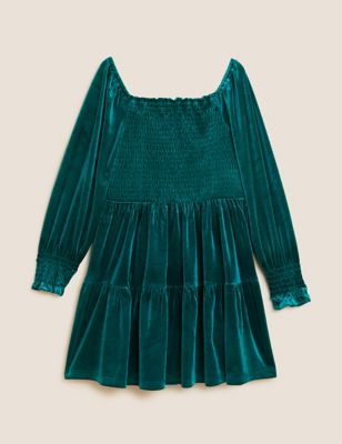 Velvet Tiered Dress (6 - 16 Yrs)
