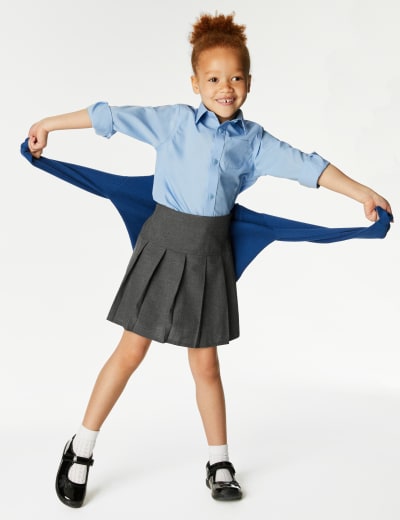 Grey pleated online skirt school
