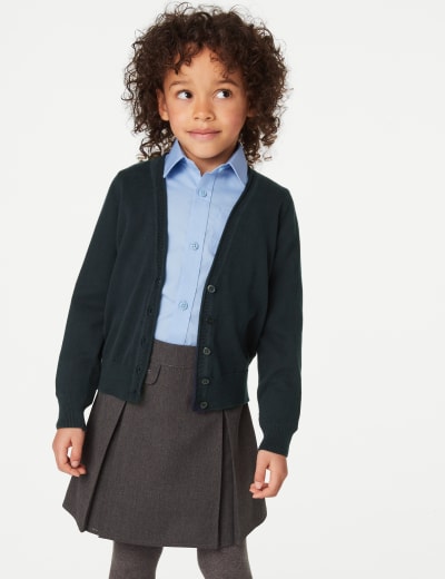 2pk Girls Pure Cotton School Cardigan 3 18 Yrs M S Collection