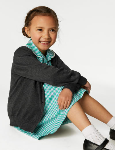 2pk Girls Pure Cotton School Cardigan 3 18 Yrs M S Collection