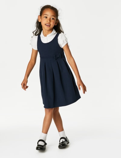 Navy pinafore dress school online