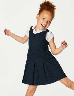 Girls' Jersey Bow School Pinafore (2-12 Yrs)