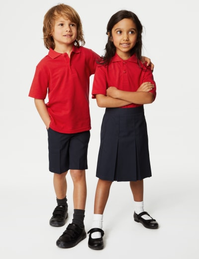 Red school polo cheap shirts