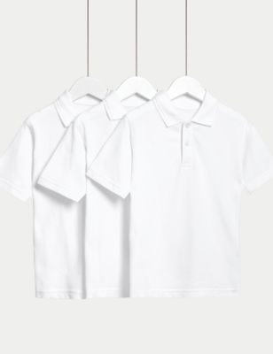 Boys Girls Plain Cotton Polo Shirts Kids School T Shirts Summer PE Uniform Top 