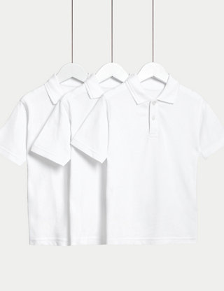 Girls White Ruffle School Polo Shirt 100% Cotton Soft Stretchy 
