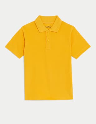 m&s gold polo shirt