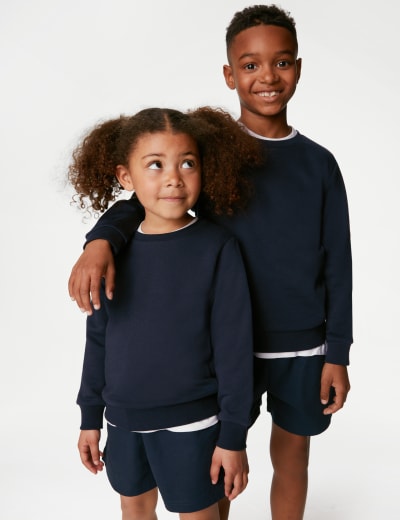 Boys navy school sweatshirt sales