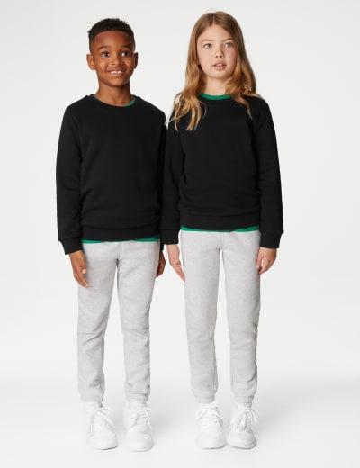 2pk Unisex Pure Cotton School Jumper (3-18 Yrs), M&S Collection