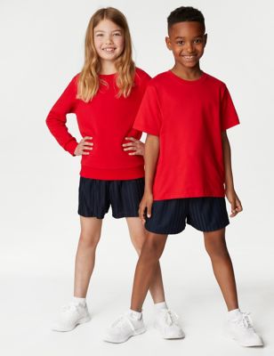 Navy polyester school shorts girls/boys m/wash BNWT age 6/7 yrs 