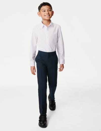 2pk Boys Slim Leg School Trousers 2 18 Yrs M S Collection M S
