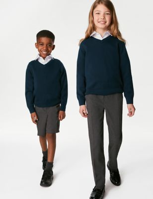 New M&S Boys & Girls Unisex Knitted Blue School Jumper age 4-16 