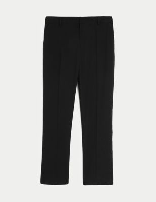 EX M&S Boys Regular Fit Black Grey Charcoal Navy School Trousers Elastic Adjustable Waist 2-16 Yrs