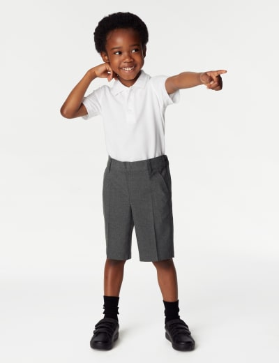 2pk Boys' Cargo School Shorts (2-14 Yrs), M&S Collection