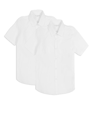 

Приталенная рубашка с коротким рукавом и технологиями Ultimate Non-Iron и Stain Away™ (2 шт)