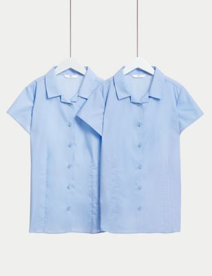 2pk Girls' Easy Iron School Shirts (2-16 Yrs)