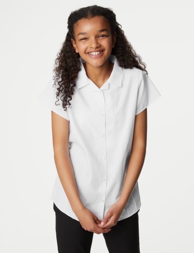 Short sleeve school shirts white store