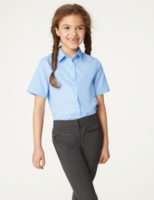 3pk Girls' Slim Fit Easy Iron School Shirts (2-16 Yrs)