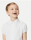 Блузка классического кроя на пуговицах для девочки (2 шт)