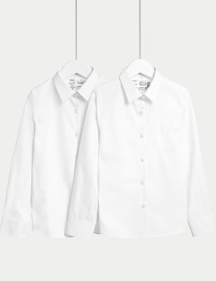 blue slim fit school shirts