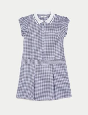 Girls' Gingham Pleated School Dress (2-14 Yrs)