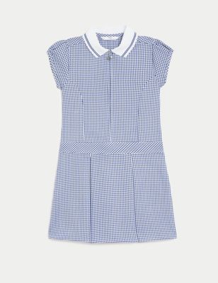 Girls' Gingham Pleated School Dress (2-14 Yrs)