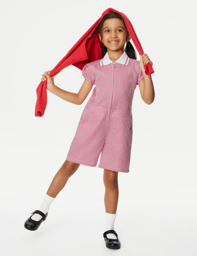 Girls school summer playsuit sales