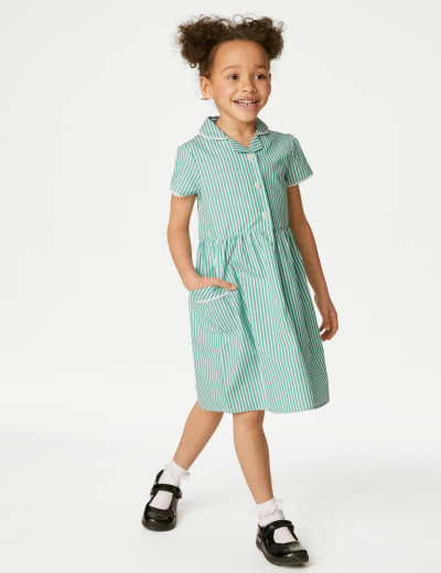 Girls green 2025 gingham dress