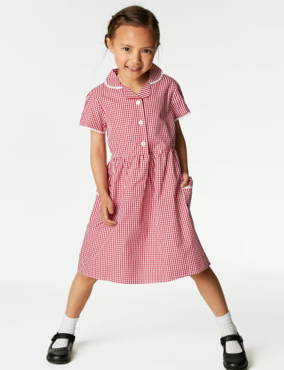 Cotton gingham school dress discount