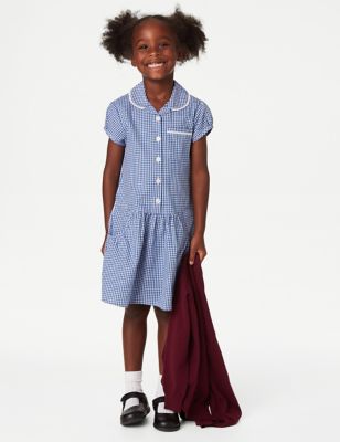 2pk Girls' Cotton Plus Fit School Dresses