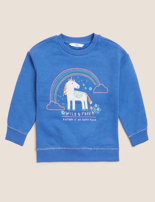 Cotton Rich Unicorn Sweatshirt (2-7 Yrs)
