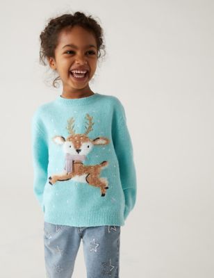 Knitted Reindeer Jumper (2-7 Yrs)