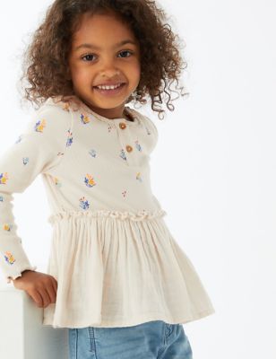 Pure Cotton Floral Top (2-7 Yrs)