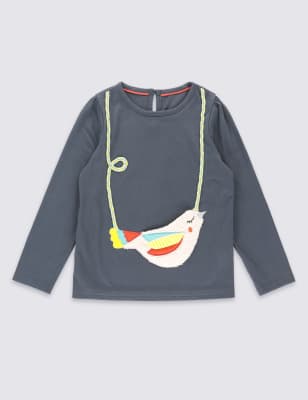 

Футболка из чистого хлопка "Птичка" для девочки 1-7 лет