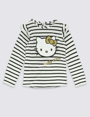 

Топ из чистого хлопка в полоску с дизайном Hello Kitty для девочки 1-7 лет