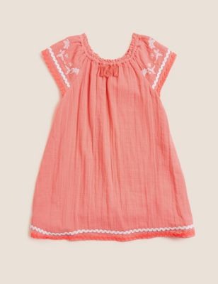 Pure Cotton Embroidered Dress (2-7 Yrs)