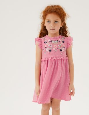 Floral Embroidered Dress (2-7 Yrs)