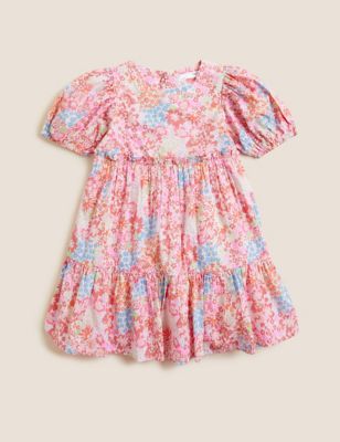 Pure Cotton Floral Dress (2-7 Yrs)