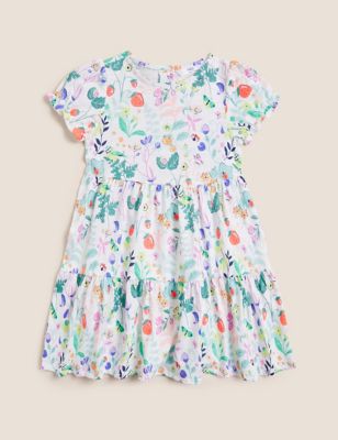 Pure Cotton Floral Print Dress (2-7 Yrs)