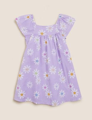 Pure Cotton Daisy Print Dress (2-7 Yrs)