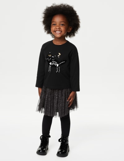 Pure Cotton Glow in the Dark Cat Top (2-8 Yrs) 3 of 30