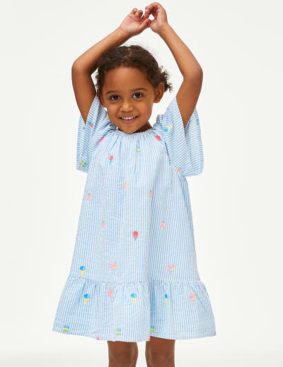 Pure Cotton Embroidered Gingham Dress (6 Mths-5 Yrs), JoJo Maman Bébé