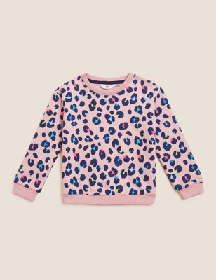 Cotton Rich Leopard Print Sweatshirt (2-7 Yrs)