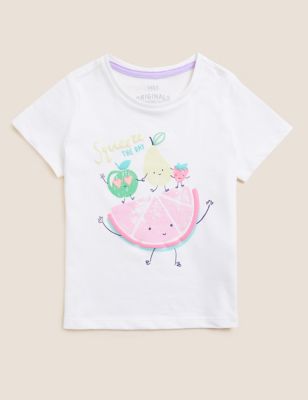 Pure Cotton Fruit Print T-Shirt (2-7 Yrs)